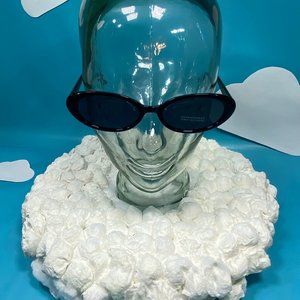 Black Y2K Style Rounded Cat-Eye Sunglasses